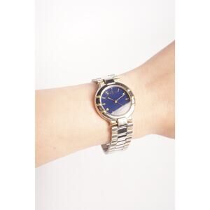 Yves Saint Laurent Blue Dial Two Tone Quartz Watch